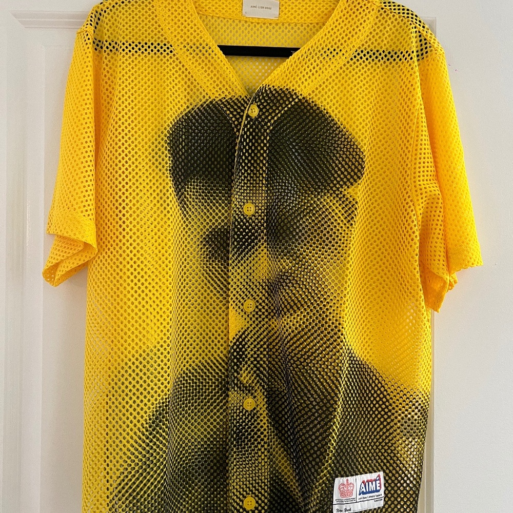 Aime Leon Dore The Genesis Mesh Baseball Jersey Yellow